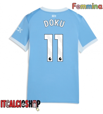 Manchester City Jeremy Doku #11 Prima Maglia Femmina 2026-27 Manica Corta